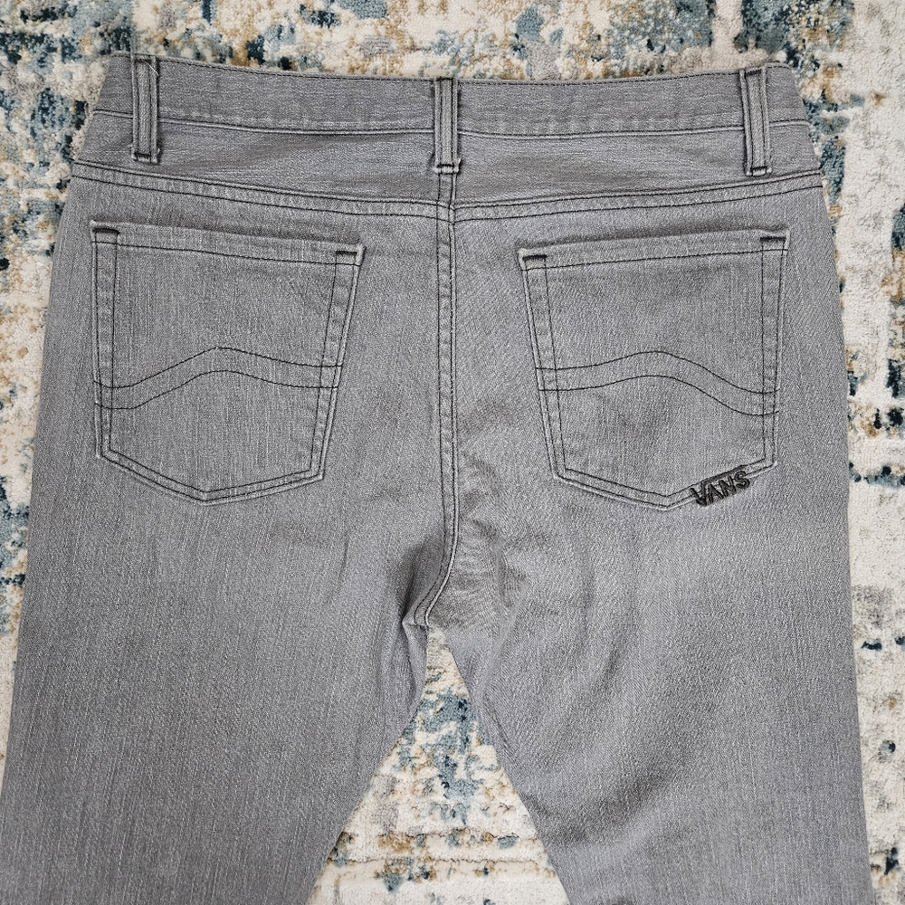 Vans Mens Skinny Jeans 32 x 32 Gray Stretch Denim Off The Wall Skate Style - Picture 10 of 10